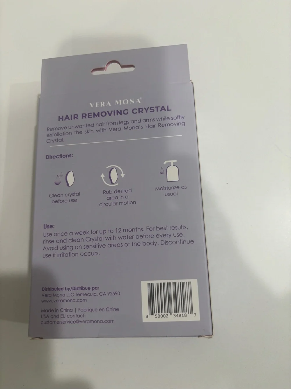 Vera Mona Hair Removing Crystal - Pink & White NWT
